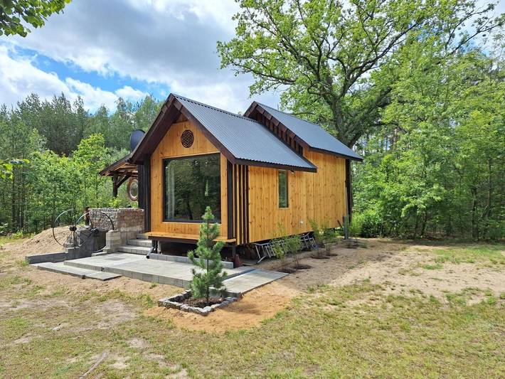 Domek letniskowy dla 4 osób, z sauna i widok oraz ogród w Mazowsze