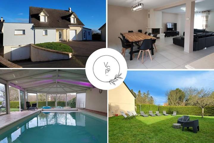 Villa pour 10 personnes, avec Terrasse ainsi que Jardin et Piscine