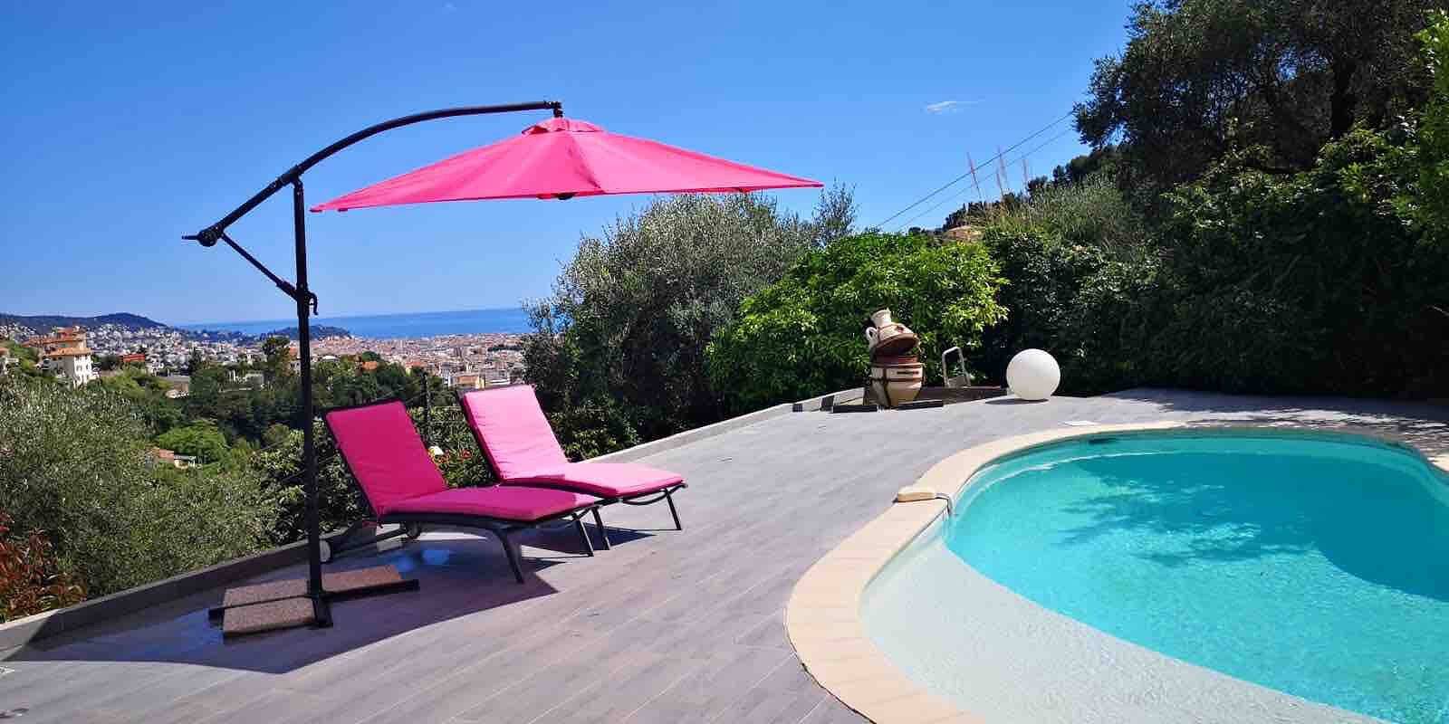 Villa 'Chez Dominique' mit Meerblick, privatem Pool und Wlan in Nizza, Mittelmeerküste (Frankreich)