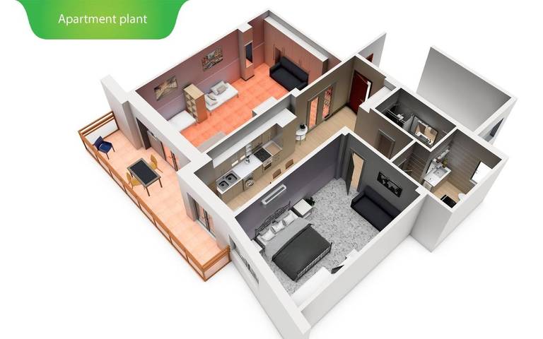 Gîte pour 8 personnes, avec Balcon dans Ostie - 2