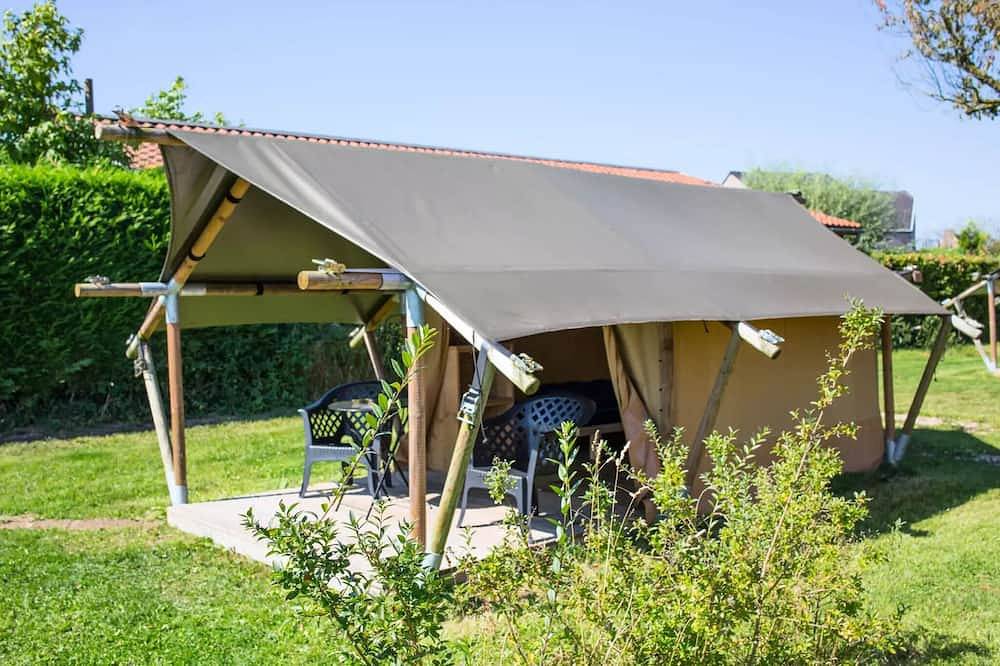 Boomgaard Campground (Vodatent) in Maaseik, Limburg (Belgien)