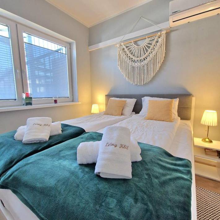Apartament wakacyjny dla 4 osób, z Balkon i Taras oraz Jacuzzi i Widok w Dębina