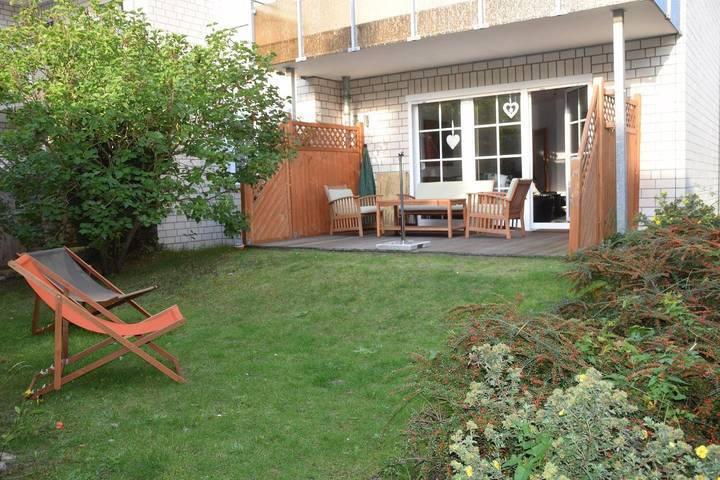 Ferienwohnung am Strand für 6 Personen, mit Terrasse