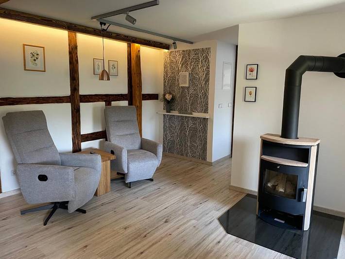 Ferienwohnung für 4 Personen, mit Terrasse und Garten sowie Ausblick
