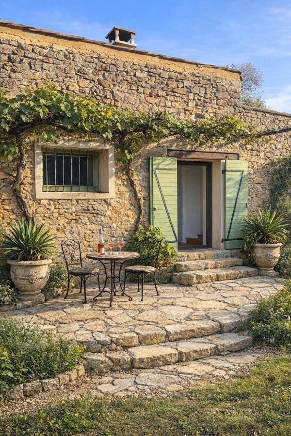 Chambre d’hôte pour 2 personnes, avec piscine et jardin ainsi que terrasse et vue, animaux acceptés à Sabran