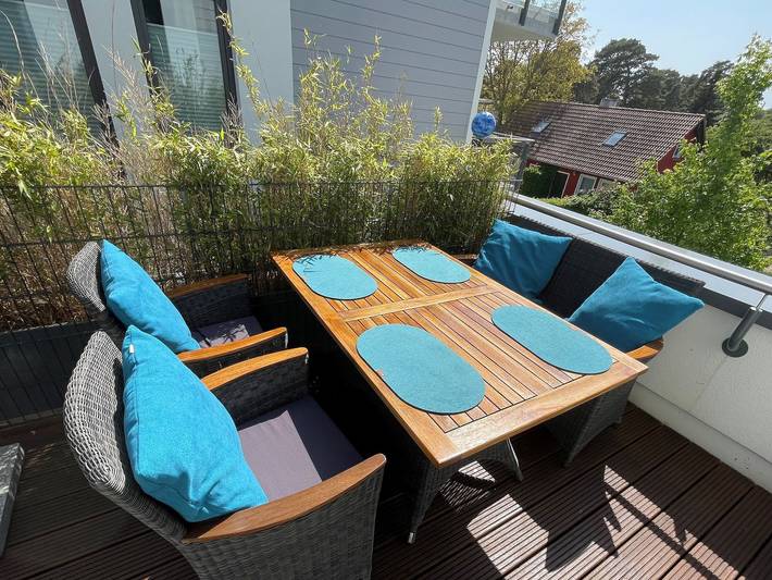 Ferienwohnung für 4 Personen, mit Balkon und Terrasse sowie Sauna
