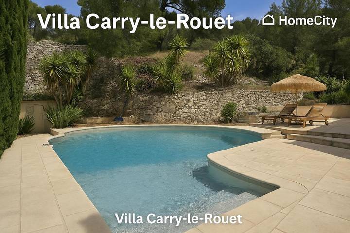 Villa pour 8 personnes, avec Terrasse et Jardin ainsi que Piscine et Vue à Carry-le-Rouet