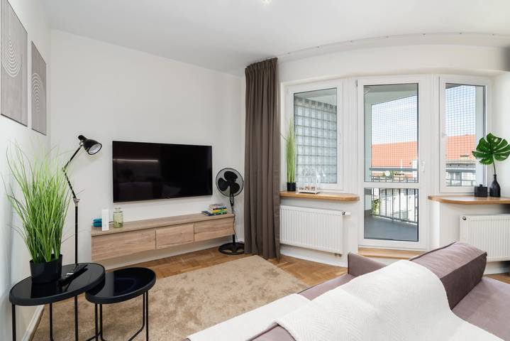 Gîte pour 4 personnes, avec balcon à Poznań