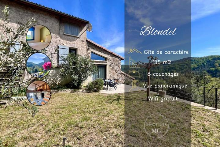 Location de vacances pour 6 personnes, avec jardin et terrasse à Saint-Jean-de-Muzols