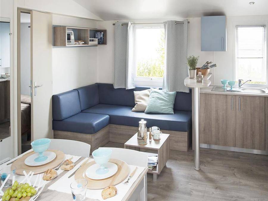 La Touesse Camping - Mobilheim 6 personen - Bahamas 34m² - 3 Schlafzimmer - Nicht überdachte Terrasse in Saint-Lunaire, Saint-Malo und Umgebung