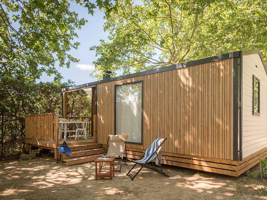 Camping la Plage Argelès - Mobilheim 4 personen - Signature - Bora Bora 4 Pers. in La Côte Vermeille, Argelès-sur-Mer