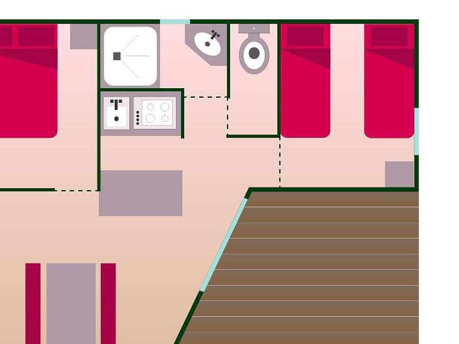 Camping Sites et Paysages - Beau Rivage  - Chalet 4 personas - Bastidon (terraza cubierta) in Salles-Curan, Lago de Pareloup