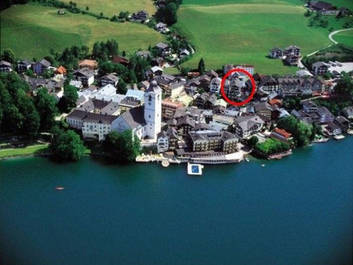 Ferienwohnung für 4 Personen, mit Balkon und Garten sowie Seeblick und Ausblick am Wolfgangsee