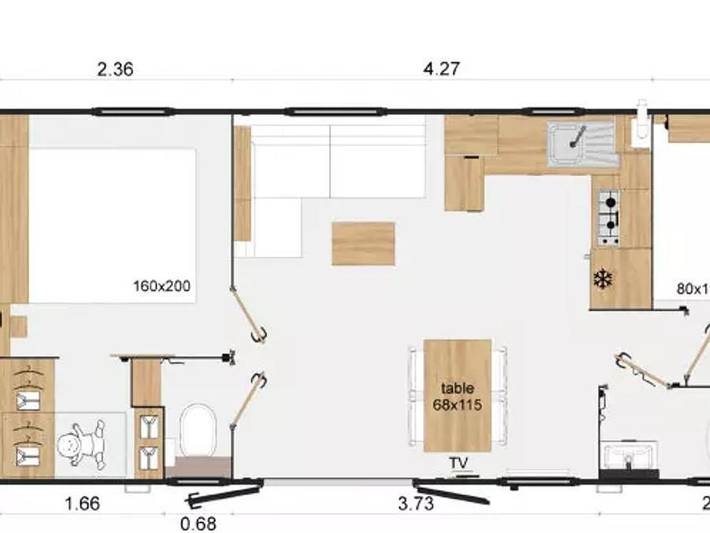 Mobil home pour 4 personnes, avec bassin pour enfant, animaux acceptés à Thonac - 2