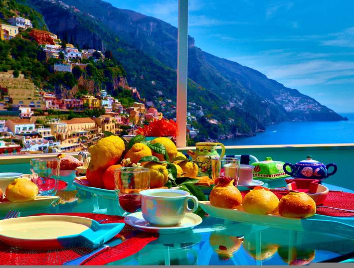 Villa per 7 persone con balcone in Spiaggia Fornillo, Positano
