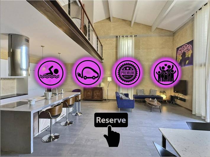 Gîte pour 10 personnes, avec Terrasse et Jardin ainsi que Piscine et Vue à Saint-Pons-de-Mauchiens