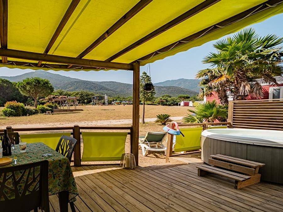 Camping des Albères - Mobilheim 6 personen - Trio Premium Jacuzzi in Laroque-des-Albères, Céret und Umgebung