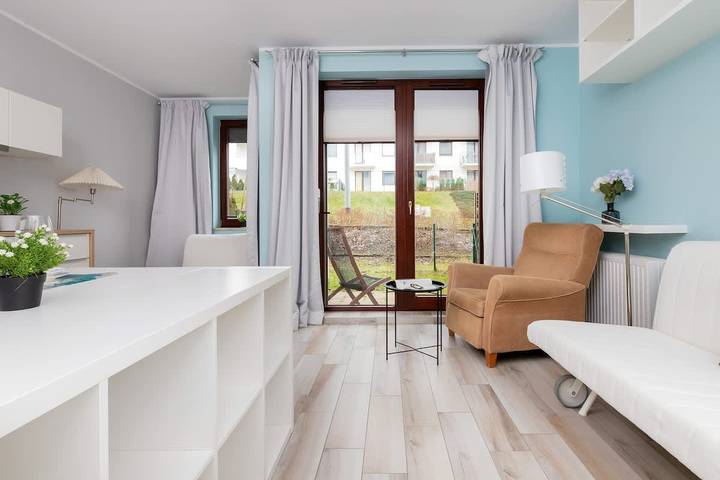 Ganze Ferienwohnung, Stylish Studio in Gdańsk | Balcony and Private Parking in Danzig, Zatoka Gdańska