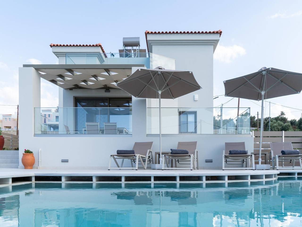Villa auf Kreta mit Meerblick und Pool in Rethymno und Umgebung