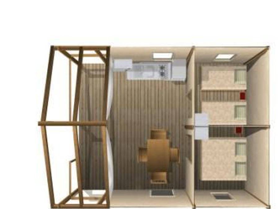 Camping Le California - Tente en toile et en bois 4 personnes - Ecolodge Sahari 2 chambres (sans sanitaire) 1/4 pers in Saint-Jean-de-Monts, Vendée