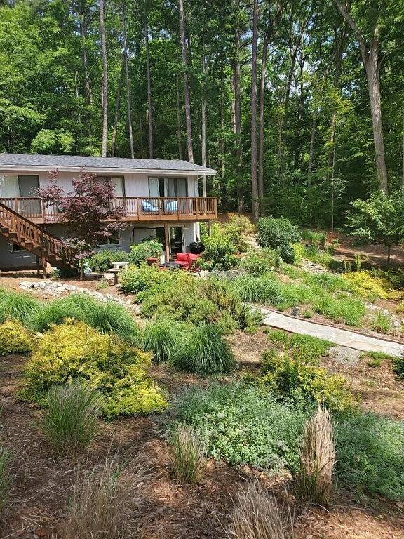 Main Blick auf den See, Strand und Dock am Lake Gaston in Lake Gaston