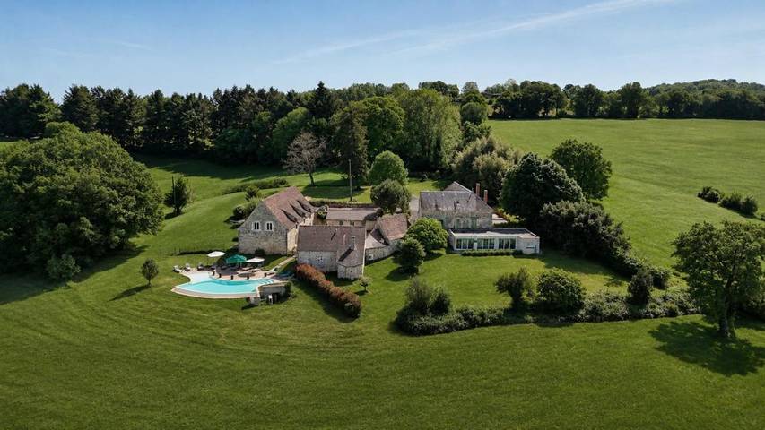 Maison de vacances pour 18 personnes, avec Terrasse ainsi que Piscine et Vue