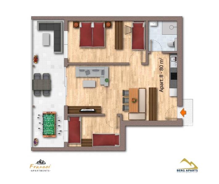 Ferienwohnung für 6 Personen, mit Ausblick und Terrasse, mit Haustier in Fontanella