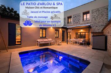 Cottage pour 2 personnes, avec jacuzzi ainsi que piscine et terrasse à Fabrezan