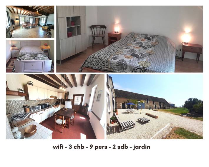 Location de vacances pour 9 personnes, avec jardin et terrasse dans Lye