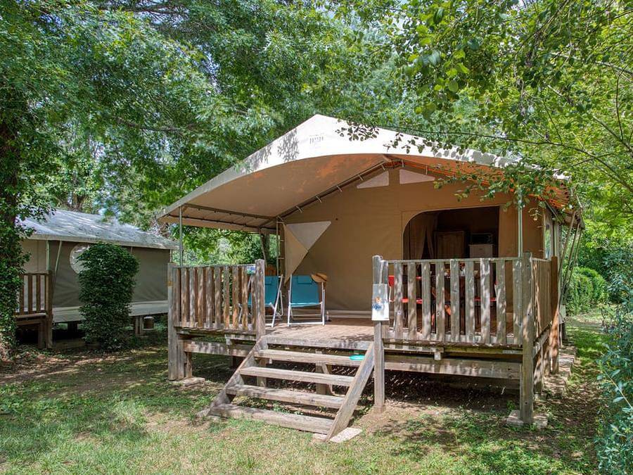 Camping Lac de Groléjac - Tente en toile et en bois 5 personnes - Lodge Canada sans sanitaires 20 m² in Groléjac, Périgord Noir