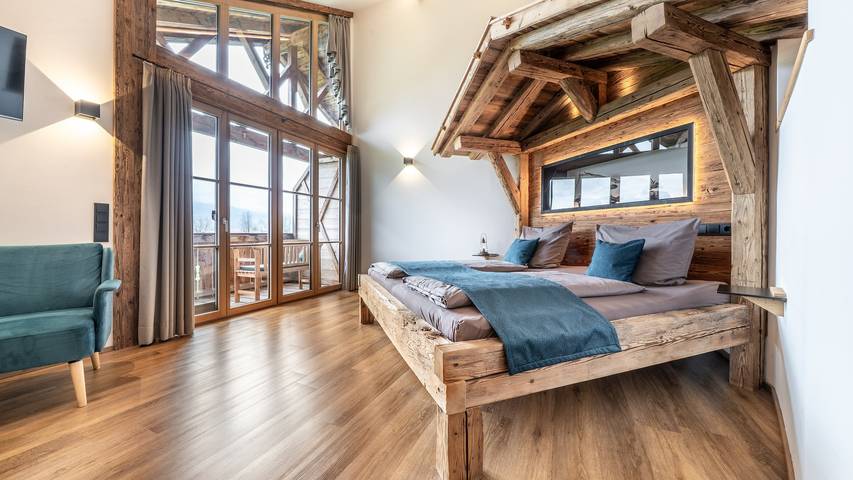 Hütte für 4 Personen, mit Balkon