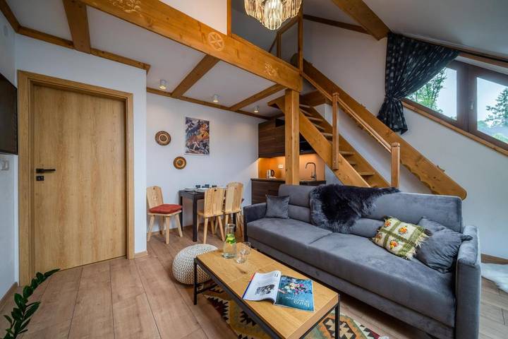 Apartament wakacyjny dla 2 osób, z widok i ogród oraz sauna w Biały Dunajec