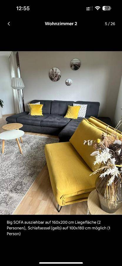 Ferienwohnung für 5 Personen, mit Balkon und Terrasse sowie Ausblick in Weingarten - 3