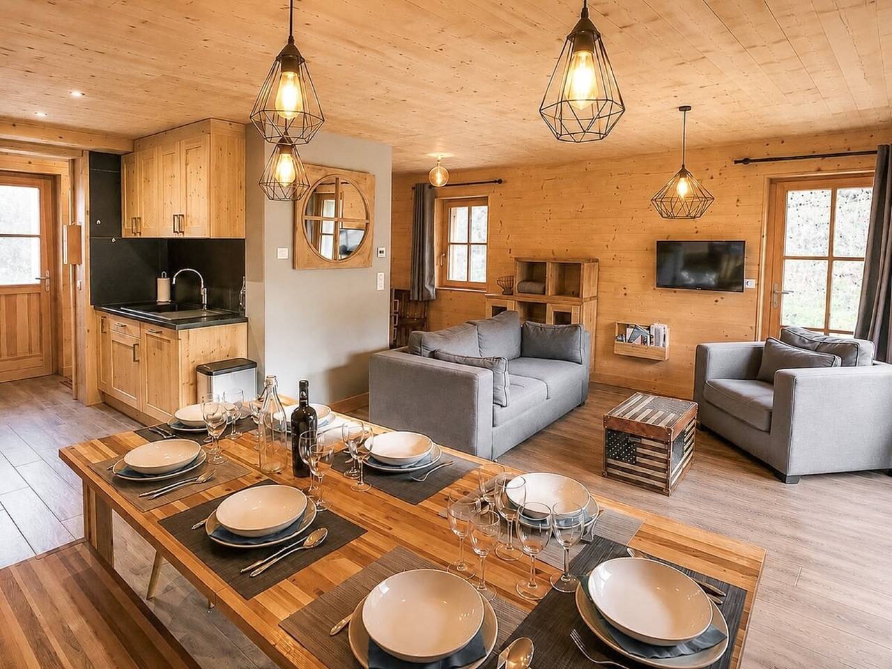 Chalet 'Le Zakouski - Valloire' con vistas a la montaña, terraza privada y Wi-Fi in Valloire, Región de Saint-Jean-de-Maurienne