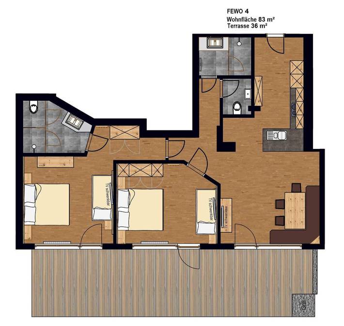 Ferienwohnung für 4 Personen, mit Garten und Pool, kinderfreundlich in Tux - 2