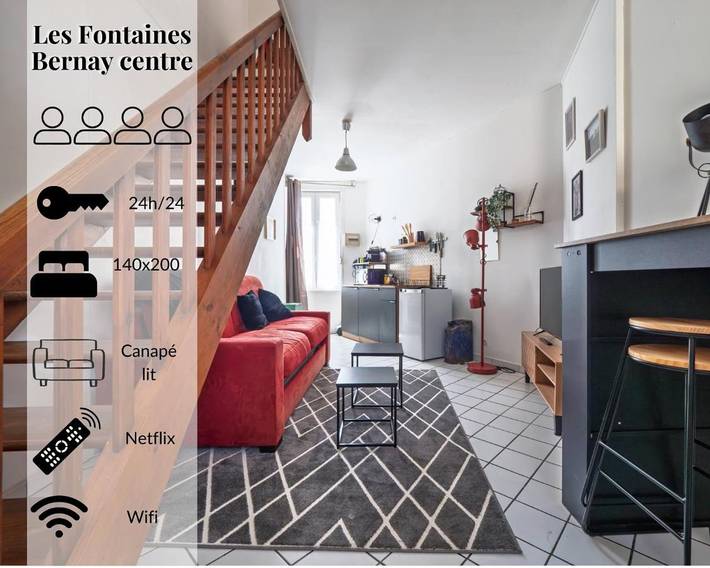 Gîte pour 4 personnes, animaux acceptés à Bernay