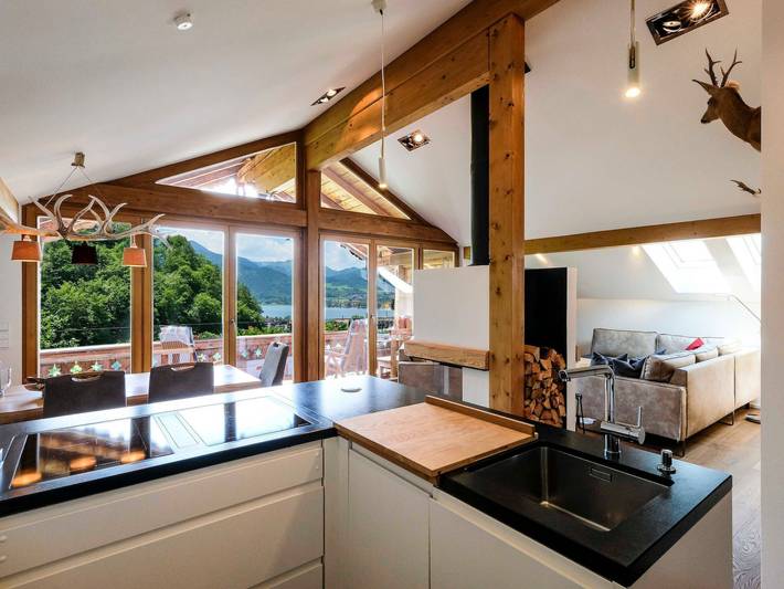 Ferienwohnung für 2 Personen, mit Garten und Ausblick sowie Seeblick und Sauna am Tegernsee - 4