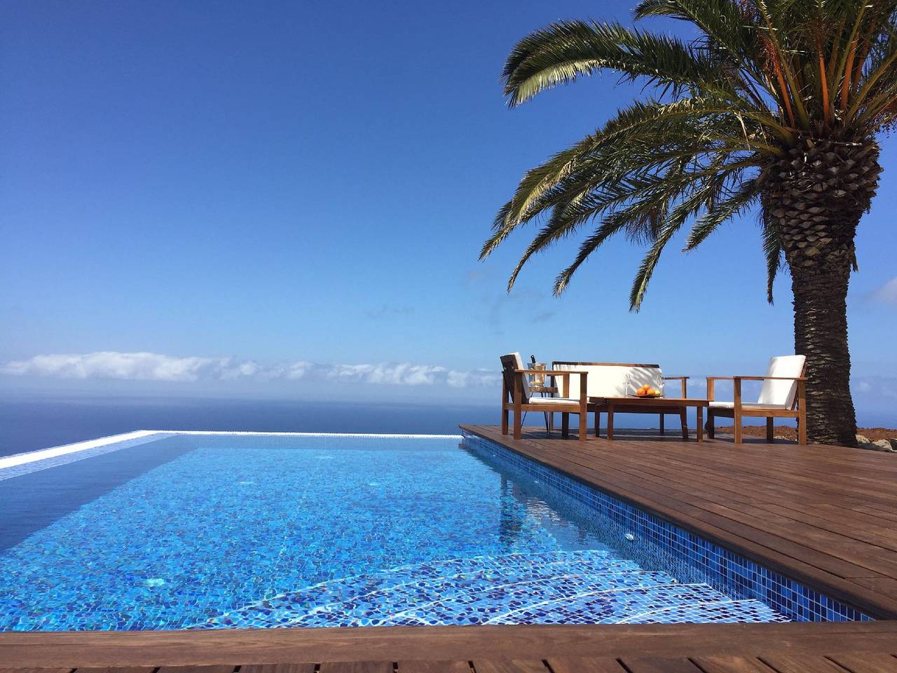 Romantische Ferienvilla mit Infinity-Pool und Panoramameerblick in Puntagorda, La Palma Nord