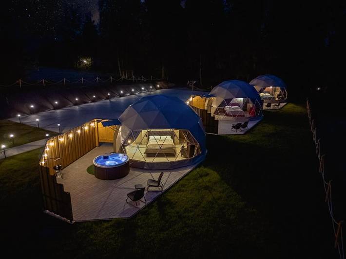 Glamping dla 2 osób, z Taras i Jacuzzi oraz Ogród i Basen w Tatry