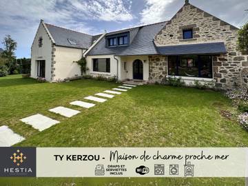 Gîte pour 7 personnes, avec jardin à Landunvez