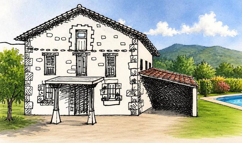 Casa rural para 13 personas, con Balcón y Terraza además de Jardín y Piscina en Las Encartaciones