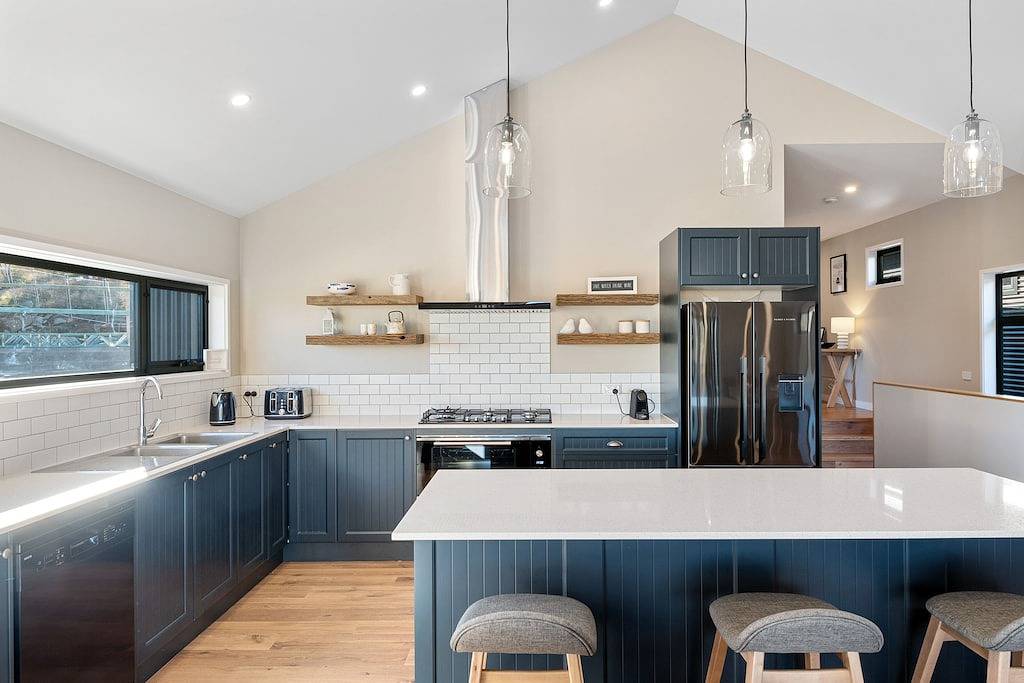 Mountain bike in & out, off Rainbow drive, on lake in East Jindabyne, New South Wales