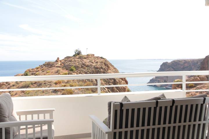 Ganze Wohnung, Apartment Espejo del Mar mit Meerblick, Gemeinschaftspool und Wlan – Hunde erlaubt in Almería, Costa de Almería