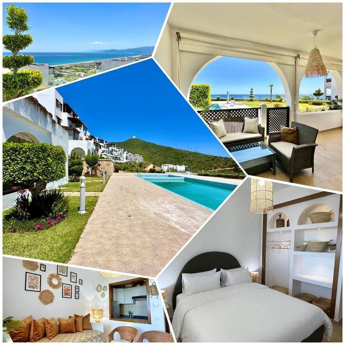 Appartement de vacances pour 5 personnes, avec vue et piscine ainsi que bassin pour enfant et jardin