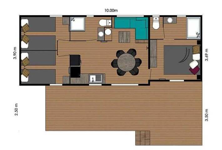 Chalet pour 6 personnes, avec bassin pour enfant dans le Tarn - 4