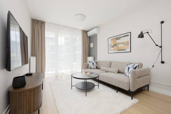 Apartament wakacyjny dla 4 osób, z balkon/ taras i sauna, Dla rodziny w Mazowsze