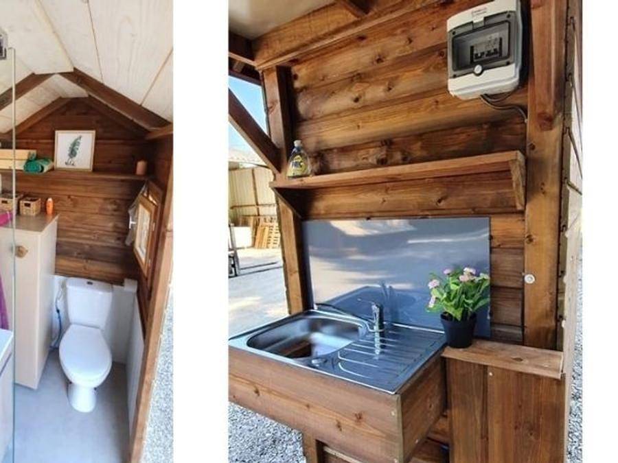 Camping Les Embruns d'Oléron - Tienda de lona y madera 2 personas - Albergue Echasse 2 personas in Le Château-d'Oléron, Côte de Beauté