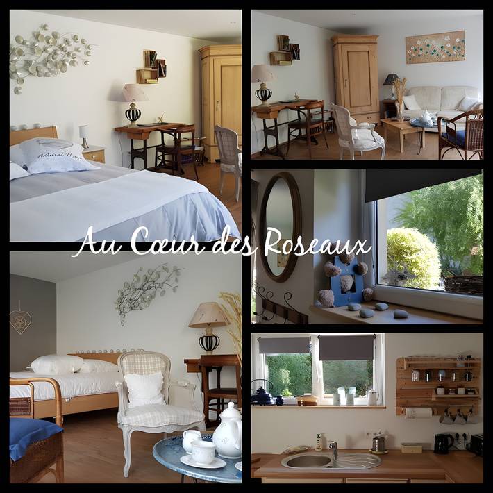 Cottage 'Au Cœur Des Roseaux' with private terrace, shared garden and Wi-Fi in Grussenheim, Colmar region