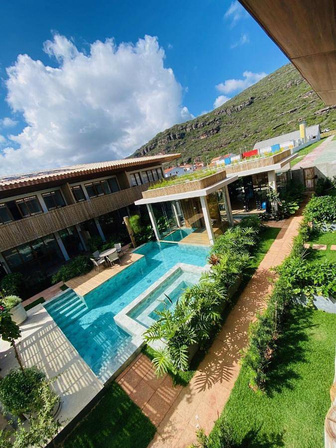 Casas e apartamentos de temporada para 6 pessoas, com sauna e vista e ainda piscina and jardim em Mucugê