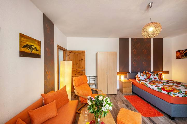 Studioleilighet for 3 personer, med Hage